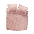 240x220 VELVET RUFFLES Oud róż  kpl pościeli