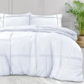 240x200/220 WASHED TUFTED biały  kpl pościeli mikrofibra