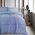 200x200/220 WASHED TUFTED niebieski  kpl pościeli mikrofibra
