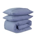 140x200/220 WASHED TUFTED niebieski  kpl pościeli mikrofibra