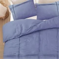 240x200/220 WASHED TUFTED niebieski  kpl pościeli mikrofibra