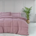 240x200/220 WASHED TUFTED Oud róż  kpl pościeli mikrofibra