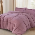 140x200/220 WASHED TUFTED Oud róż  kpl pościeli mikrofibra