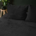 140x200/220 RIB Teddy czarny kpl pościeli