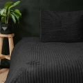 140x200/220 RIB Teddy czarny kpl pościeli