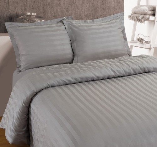 200x200/260 HOTEL STRIPE szary  kpl pościeli satyna bawełniana
