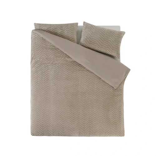 240x200/220 CHEVRON TEDDY brąz  kpl pościeli mikrofibra