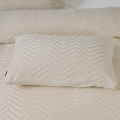 140x200/220 CHEVRON TEDDY krem  kpl pościeli mikrofibra