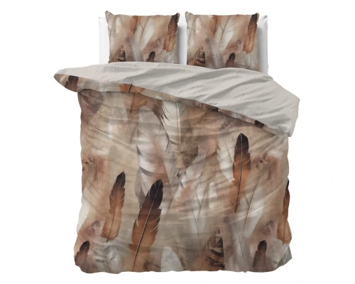 200x200/220 FEATHURA brąz  bawełna satynowa kpl pościeli