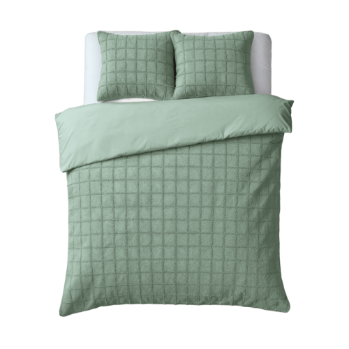 200x200/220 FAUX FUR CHECK ciemny zielony 200x200/220 kpl pościeli