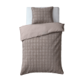 140x200/220 FAUX FUR CHECK brąz 140x200/220 kpl pościeli