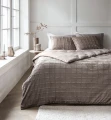 140x200/220 FAUX FUR CHECK brąz 140x200/220 kpl pościeli
