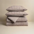 140x200/220 FAUX FUR CHECK brąz 140x200/220 kpl pościeli