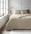 140x200/220 FAUX FUR CHECK beż 140x200/220 kpl pościeli