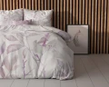 200x220 WATER LEAVES biały kpl pościeli mikroperkal