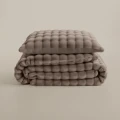 140x220 POM POM brąz  teddy kpl pościeli