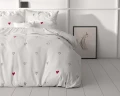 140x200/220 HEARTS EVERYWHERE biały  kpl pościeli mikrofibra