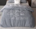 200x200/220 KISS ME mikrofibra niebieski  kpl pościeli