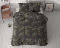 200x200/220 GOLDEN LEAF antracyt  kpl pościeli mikrofibra