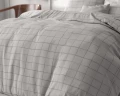 240x220 CHECK IT szary  kpl pościeli mikrofibra