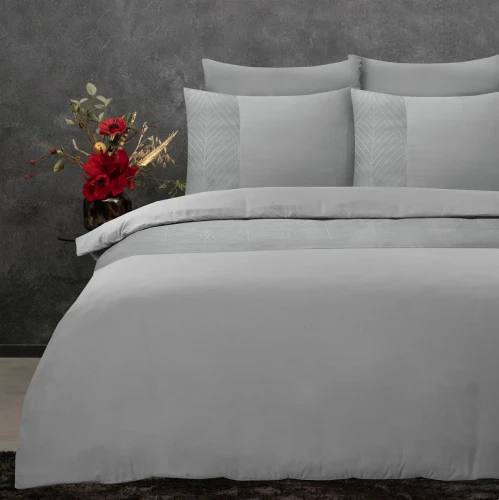 200x220 BERLIN szary  kpl pościeli mikrofibra