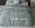 200x200/220 I LOVE BED mikrofibra zielony  kpl pościeli