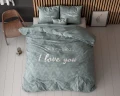 140x200/220 I LOVE BED mikrofibra zielony  kpl pościeli