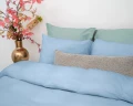 200x200/220 MUŚLIN Perkal Sky blue  kpl pościeli