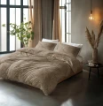 200x200/220 AMBER bezowo/brunatny  kpl pościeli bawełna