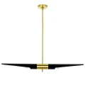 APOLLO 1 Lampa wisząca czarna - szczotkowane złoto