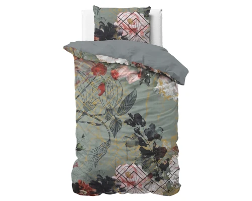 140x200/220 TRIANGLE NATURE mikrofibra zielony  kpl pościeli