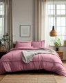 240x200/220 WASHED TUFTED Oud róż  kpl pościeli mikrofibra