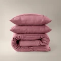 240x200/220 WASHED TUFTED Oud róż  kpl pościeli mikrofibra