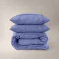 200x200/220 WASHED TUFTED niebieski  kpl pościeli mikrofibra