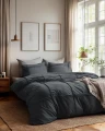 240x200/220 WASHED TUFTED antracyt  kpl pościeli mikrofibra