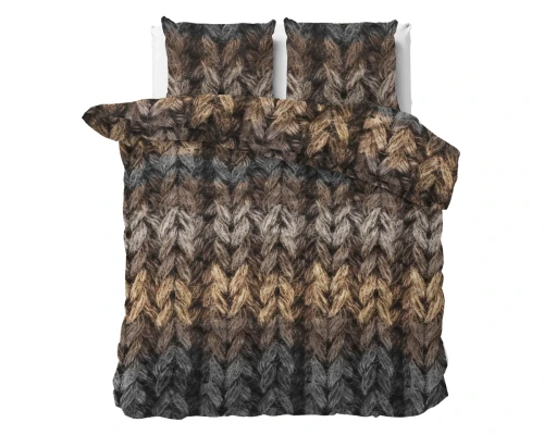 240x200/220 TRENDY KNITS brunatny kpl pościeli mikrofibra