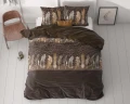 140x200/220 CHOCOLATE FEATHERS brunatny kpl pościeli mikrofibra