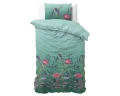 140x200/220 FLOWER & BIRDS turkus kpl pościeli mikrofibra