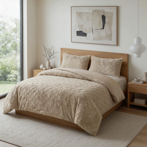 140x200/220 SYON teddy sztuczne futerko brąz   kpl pościeli