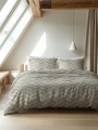 240x200/220 CHEVRON beż/piaskowy  flanela mix kpl pościeli
