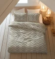240x200/220 CHEVRON beż/piaskowy  flanela mix kpl pościeli
