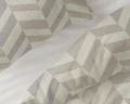 140x200/220 CHEVRON beż/piaskowy  flanela mix kpl pościeli