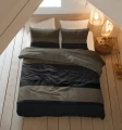 140x200/220 RAVON brąz/antracyt  flanela mix kpl pościeli