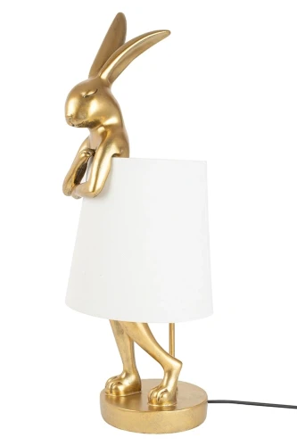 RABBIT lampa stołowa 88 cm biała / złota KARE