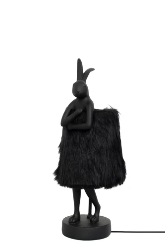 RABBIT FUR lampa stołowa 50 cm czarna / złota KARE