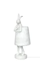 RABBIT FUR lampa stołowa 50 cm biała / srebrna KARE
