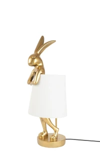 RABBIT lampa stołowa 50 cm złota / biała KARE