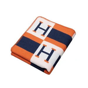 SHP PARIS HOME Koc granatowy / pomarańczowy