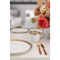 BELL komplet 4 kubków biało-złoty KARE