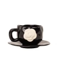 SHP BIAŁA RÓŻA COCO Filiżanka ze spodkiem czarna